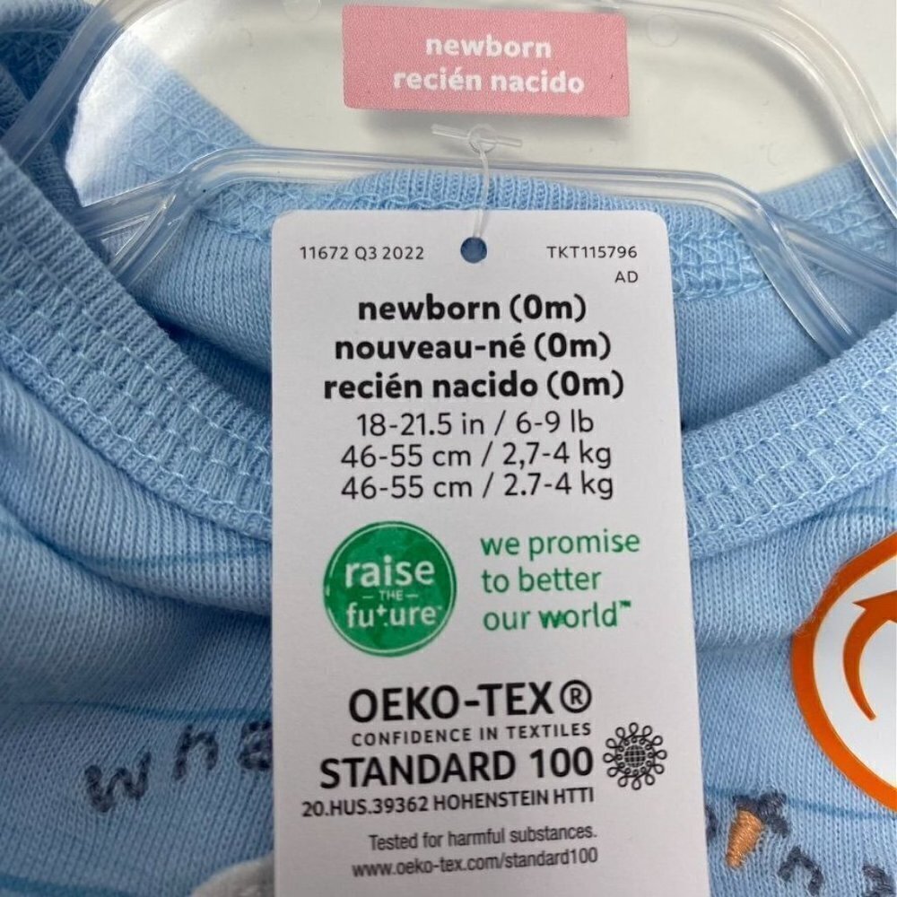 Carter's Just One You®️ Baby 2pc Carrot Pocket Set Blue Szs Newborn/9M - Picture 9 of 14